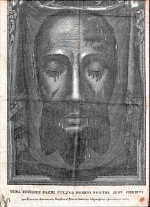 Реликвия - лён - 1800-е годы - информация - Holy Face Images - The Holy Face Devotion - состояние удовлетворительное - от Сегуц